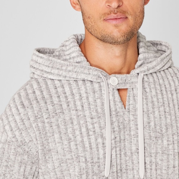 Texture Terry Hoodie - Brand New - NEVER WORN - Grey Melange - Picture 3 of 7